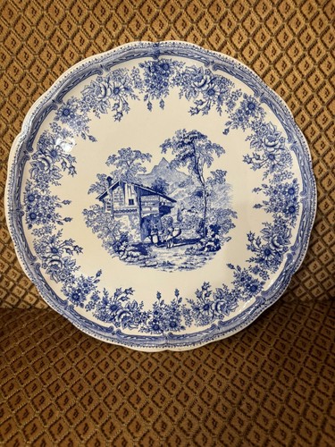 Ancienne plat luneville - plat, bleu