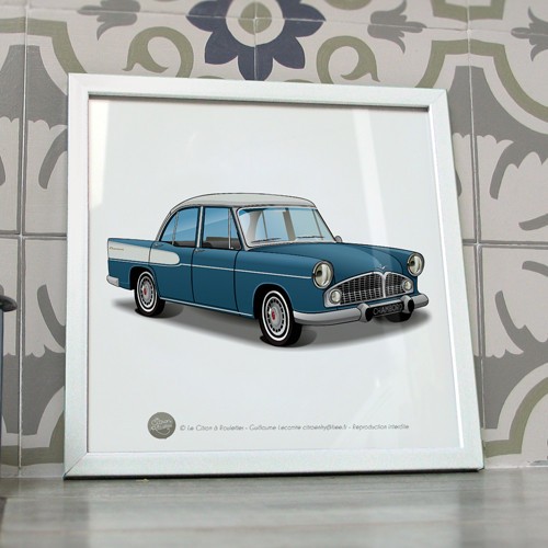 Poster simca chambord bleue - poster,
