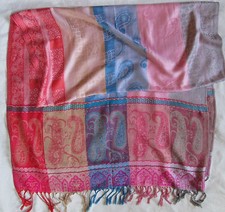 Echarpe type étole  soie et laine  vintage Scarf /