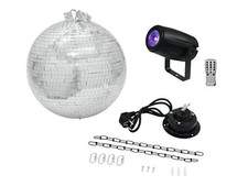 EUROLITE Ensemble Boule À Facettes 30Cm Avec Moteur + LED PST-5 QCL Spot Noir