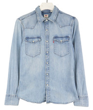 Levi's Slim Chemise Femmes Petit Western Style Bouton-Up à Écussons Poches Jeans