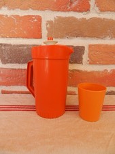 TUPPERWARE hermétique petit pichet dinette rare avec son verre 12 cm CRUCHE BROC