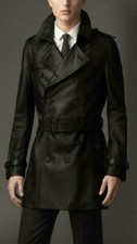 Manteau Trench En Cuir