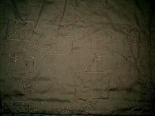 COUPE TISSU  COTON / POLYESTER BRODE  COULEUR CHOCOLAT