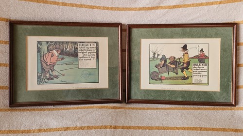 Lithographie golf humoristique - golf,