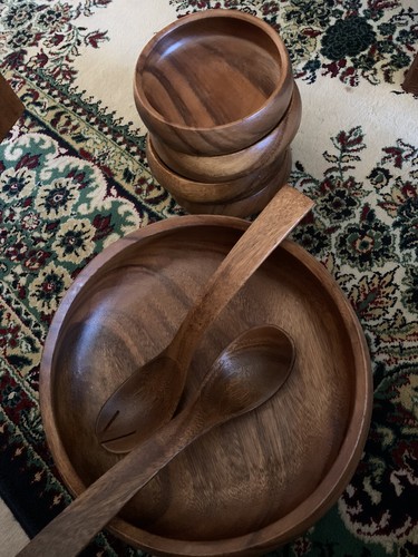 Wooden salad bowl - wooden,
