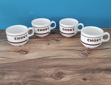 Lot de 4 anciennes tasses chocolat Choky faiencerie Churchill England vintage