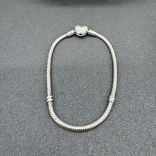 Bracelet Maille Serpent Fermoir Cœur Pandora Moments Argent 925 Millième (22 CT