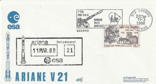 Esa enveloppe 1988 fusée - esa,