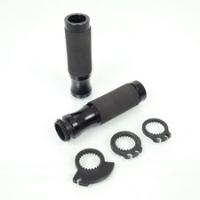 Poignée tuning Mad Ø22mm aluminium noir embout ouvert pour moto scooter Neuf
