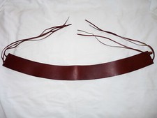 Ceinture Large 100% Cuir Marron Style Bohème Longs Cordons de Cuir à nouer NEUF