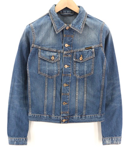 Nudie jeans veste jean bleu - en,