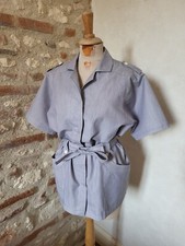 Veste saharienne été manches courtes Vintage 70 80 Safari jacket T.38 sz S