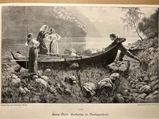 Illustration ancienne 1893 HERCULE À L'EMBARRAS ILLUSTRATION art print gravur...