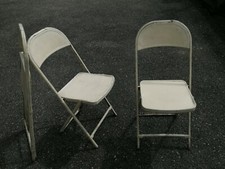 Lot 3 chaises pliantes design art déco bauhaus? Folding chair metal