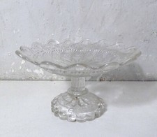 ancienne assiette sur pied coupe compotier drageoir en verre vintage
