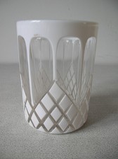 Ancien grand verre gobelet calice de mariage en verre émaillé 9 cm déco rétro