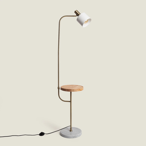 Lampadaire métal marbre - métal,