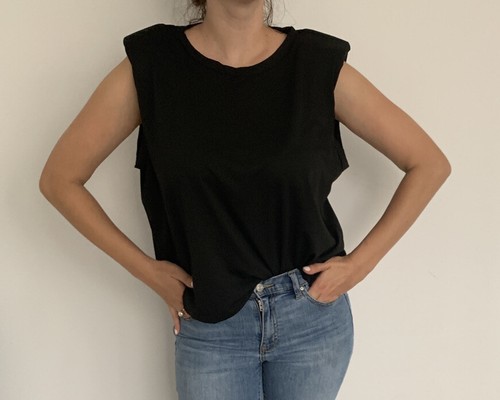 Paris padded shoulder - , top