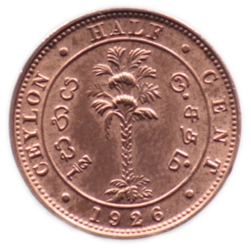 Cent 1926 ceylan ceylon - 1/2,