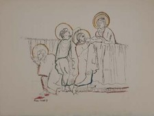 Max JACOB : Le vin de la Cène, Gravure originale signée