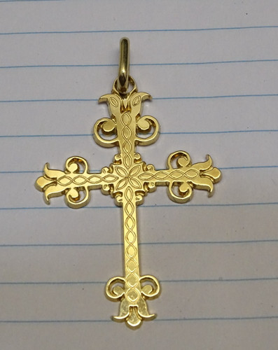 Belle croix pendentif plaqué - pendentif,