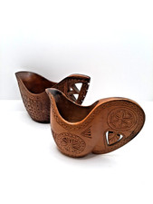 Vintage Kuksa , Tasse de Mariage, Hirtentasse en Bois Sculpté Scandinave