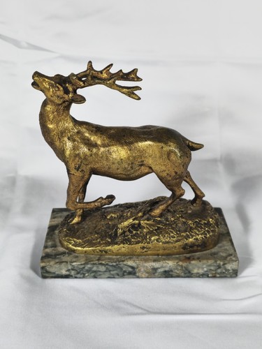 Sculpture cerf régule patiné - sculpture,