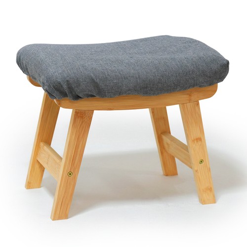 Tabouret bambou rembourré - tabouret, en