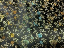 Tissu Satin jacquard noir