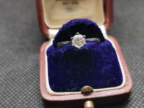 Bague solitaire argent - , avec