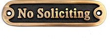 Brass No Soliciting Thank You