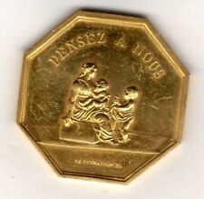 Médaille JETON PENSEZ A NOUS VOEUX LES PLUS VIFS 1970 DICTON PUYMAURIN CHARIté