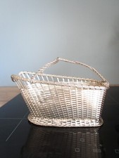 PORTE BOUTEILLE/ CORBEILLE À VIN EN METAL ARGENTE   VINTAGE