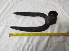 Outil ancien Jardinage Serfouette, Croc à piocher en acier forgé 21 cm de long