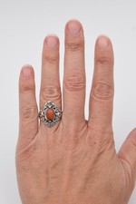Bague vintage en argent  et corail Chine Tibet taille 56