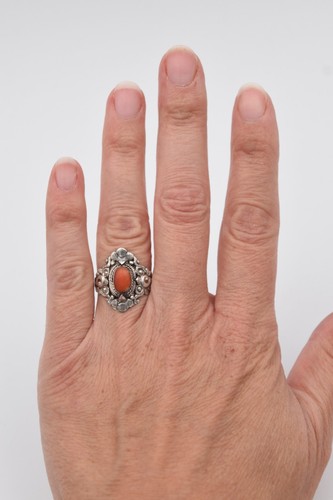 Bague vintage argent et - ,