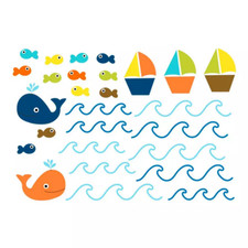 Sticker mural petits bateaux -