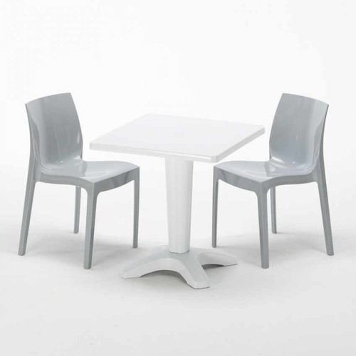 Table carrée blanche - table,