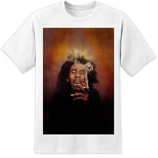 Bob Marley " Fumée " T Shirt Rasta Reggae Énorme Imprimé Nwa Wiz Drake Festival