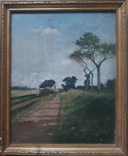 Tableau Ancien Huile Toile fin