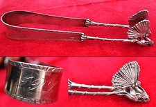 Pince à Sucre "Papillon" en Argent massif - Art Nouveau - Fin XIXème siècle
