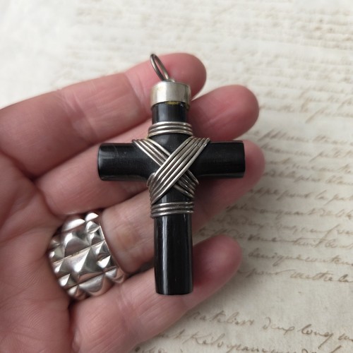 Grande broche croix vintage - broche, en