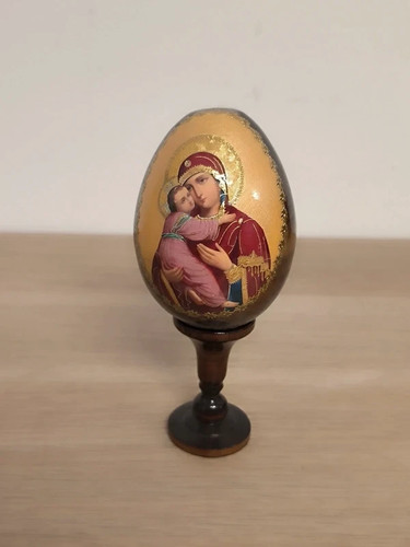 Oeuf bois peint - en,