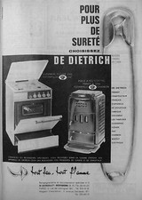 PUBLICITÉ PLUS DE SURETÉ CHOISISSEZ DE DIETRICH CUISINIÈRE PLÉIADE POÊLE A FEU 