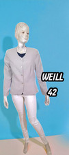 Weill Taille 42  Superbe veste doublée gris clair gilet cardigan femme