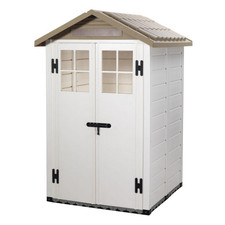 habrita abri de jardin résine  1,97 m2 beige/marron evo 120 