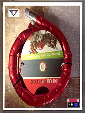 CHAINE CADENAS ANTIVOL EN ACIER  ROUGE POUR MOTO SCOOTER  1M AVEC PROTEGE