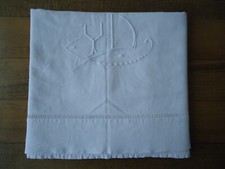 DRAP COTON MONOGRAMME YD LINGE ANCIEN