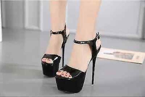 Sandales noir brillant cuir - sandales,